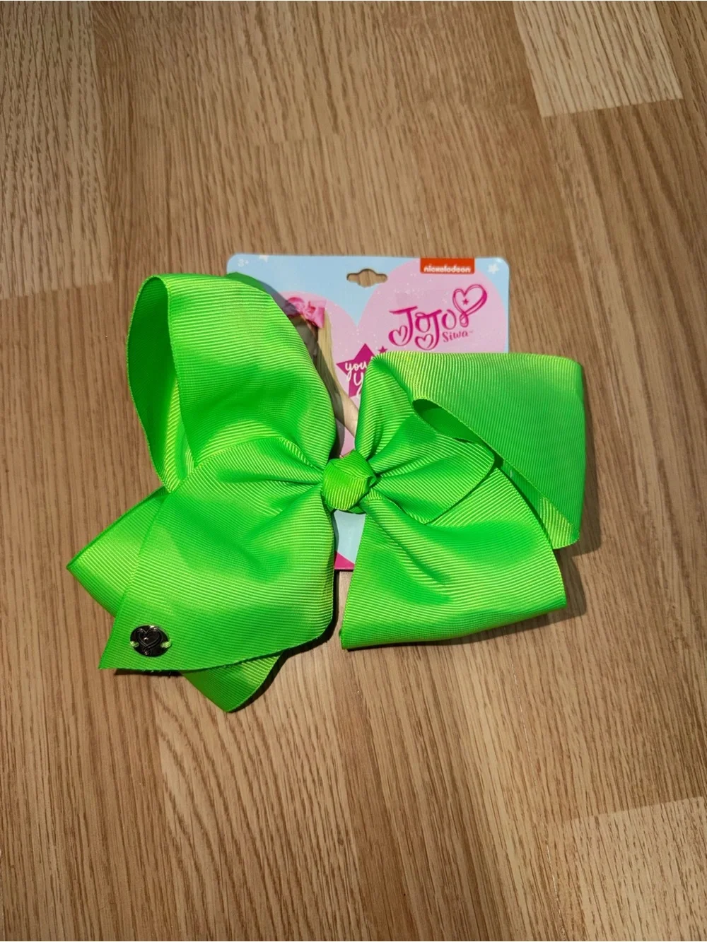 JoJo Siwa Neon Green Signature Hair Bow Grosgrain Nickelodeon NWT